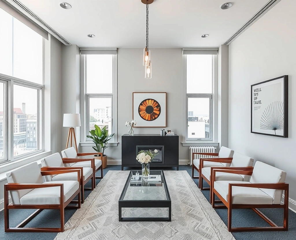 Elegant PureVital Nature wellness consultation room in Chelsea headquarters